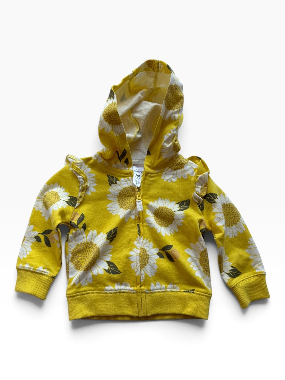 Carter's Yellow Sunflower Zip Hoodie for Girls